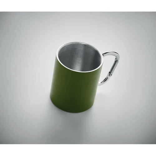 TRUMBA Duplafalú fém bögre 300 ml Sötétzöld 