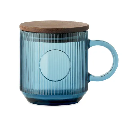 VITRIO MUG Bordázott üveg bögre 300 ml Áttetsző Kék 