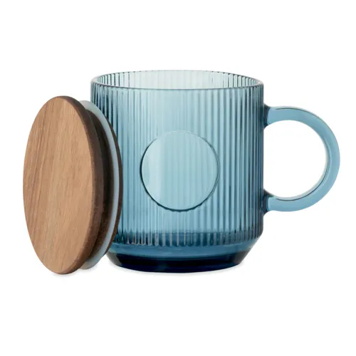 VITRIO MUG Bordázott üveg bögre 300 ml Áttetsző Kék 
