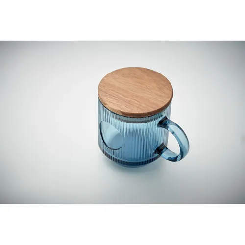 VITRIO MUG Bordázott üveg bögre 300 ml Áttetsző Kék 