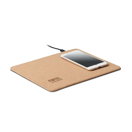 WIRELESS MATTY Parafa egérpad töltővel 15W Bézs 