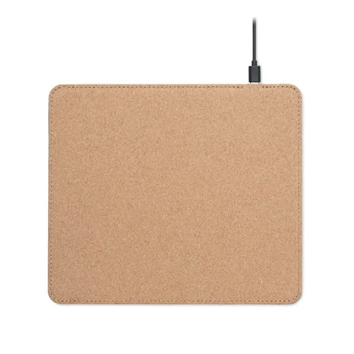 WIRELESS MATTY Parafa egérpad töltővel 15W Bézs 