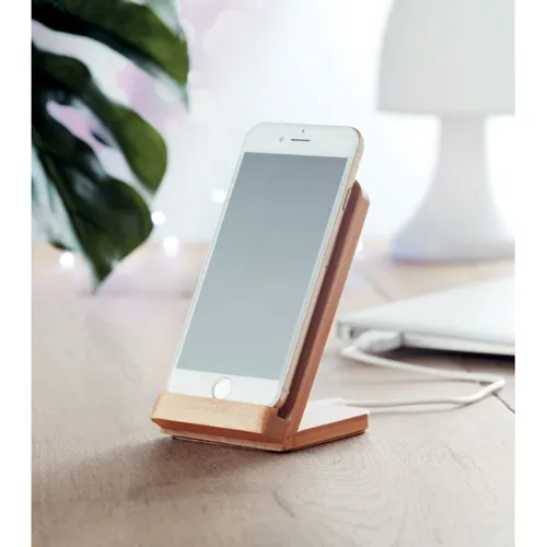 WIRESTAND Bambusz vezeték nélk. töltő 5W Fa 